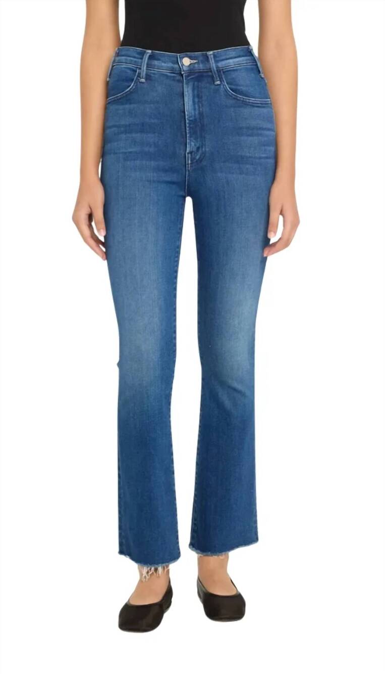 NEW MOTHER hustler flood fray jeans in whatever you want